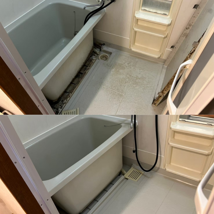 マンション空室の浴室清掃